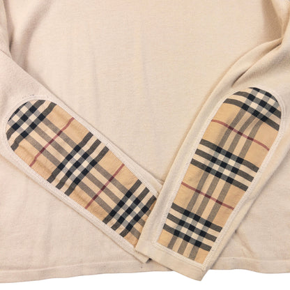 Vintage 2000s Burberry Nova Check Sleeve Patch Jumper Size S