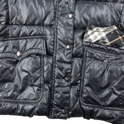 Vintage 2000s Burberry Blue Label Fur Hood Puffer Jacket Womens Size M
