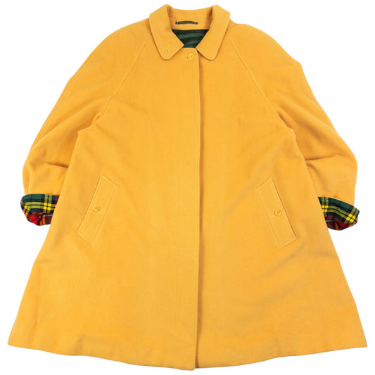 Vintage 90s Burberry Nova Check Lined Cashmere Wool Jacket in yellow