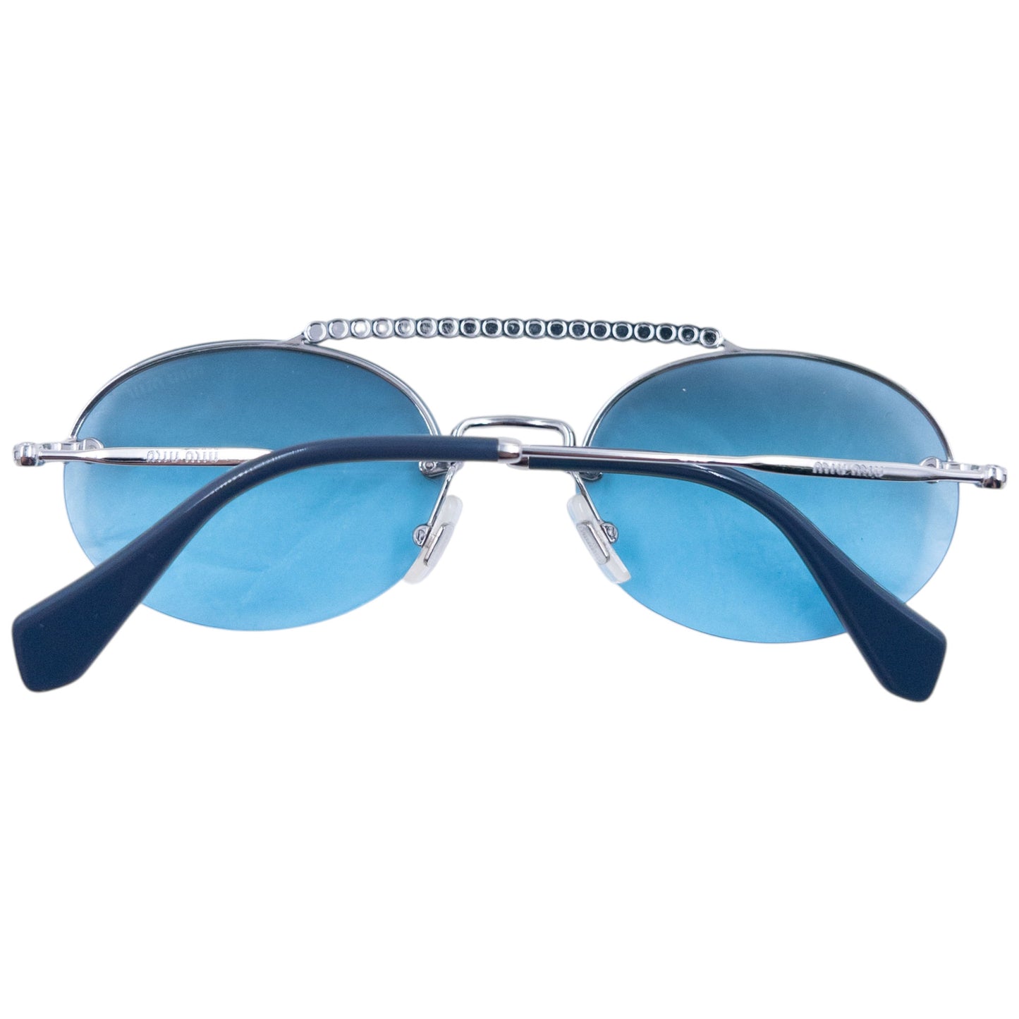 Miu Miu Bejewelled Rimless Sunglasses