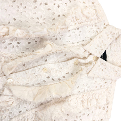 Vintage Comme Des Garçons Tricot Lace Flounce Shirt Womens Size S