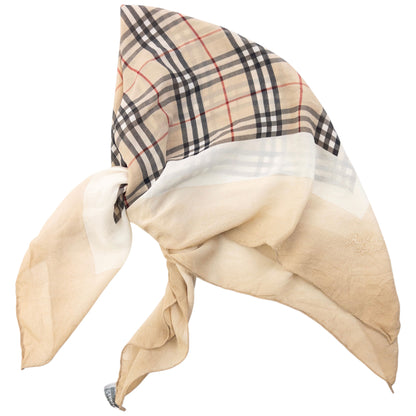 Vintage 90s Burberry Nova Check Sheer Silk Scarf