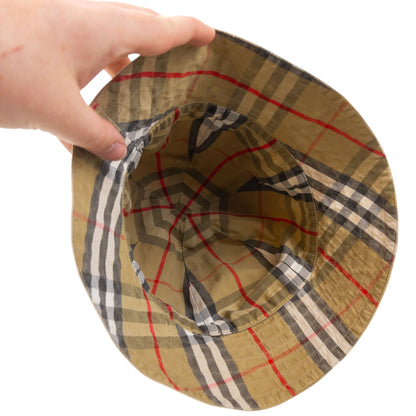 Vintage 90s Burberry Nova Check Reversible Bucket Hat