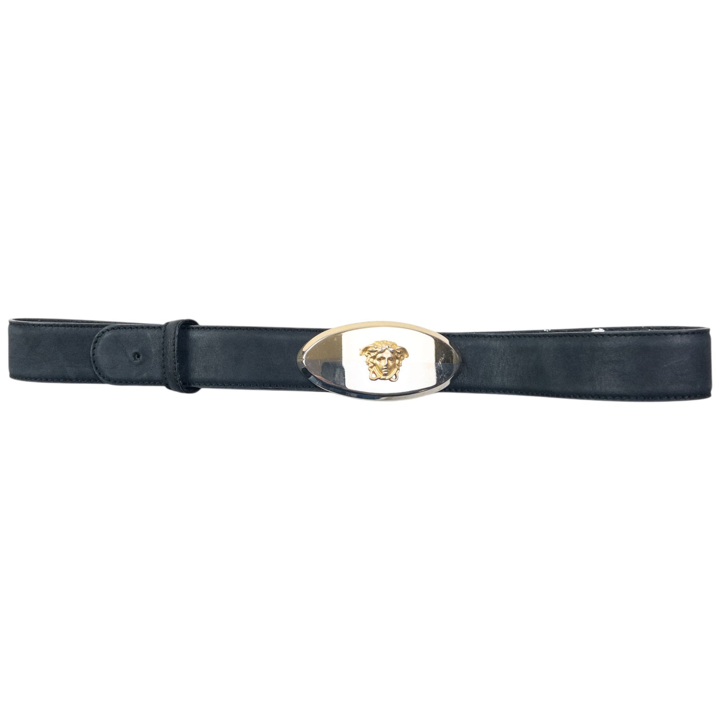 Vintage 90s Gianni Versace Medusa Buckle Leather Belt Size M