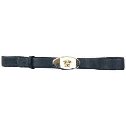 Vintage 90s Gianni Versace Medusa Buckle Leather Belt Size M
