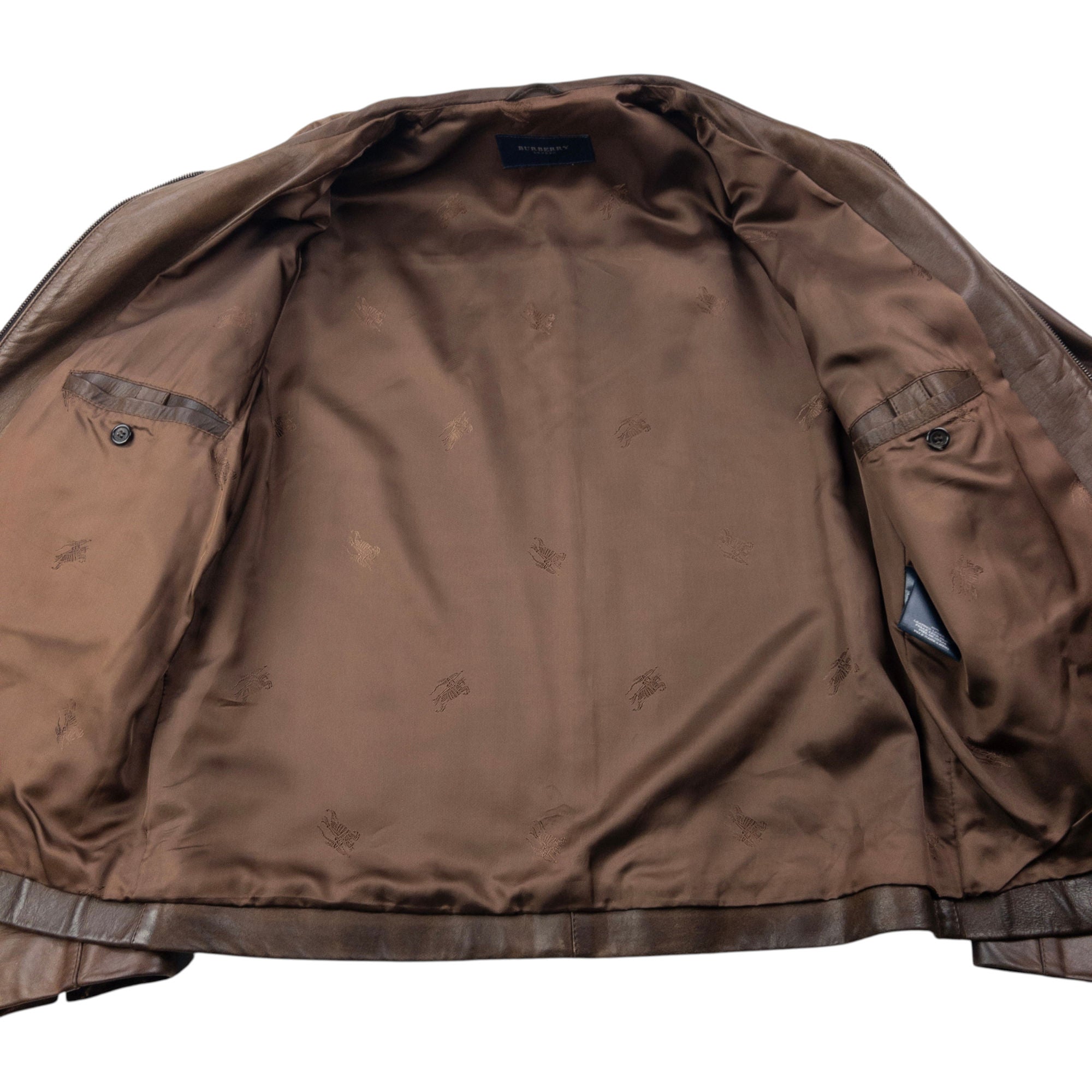 Vintage 2000s Burberry Zip Up Leather Jacket Size M