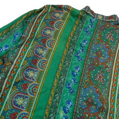 Vintage 90s Versace V2 Mosaic Paisley Print Long Sleeve Button Up Shirt Size S