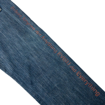 Vintage Evisu Gull Text Japanese Denim Jeans Size W32