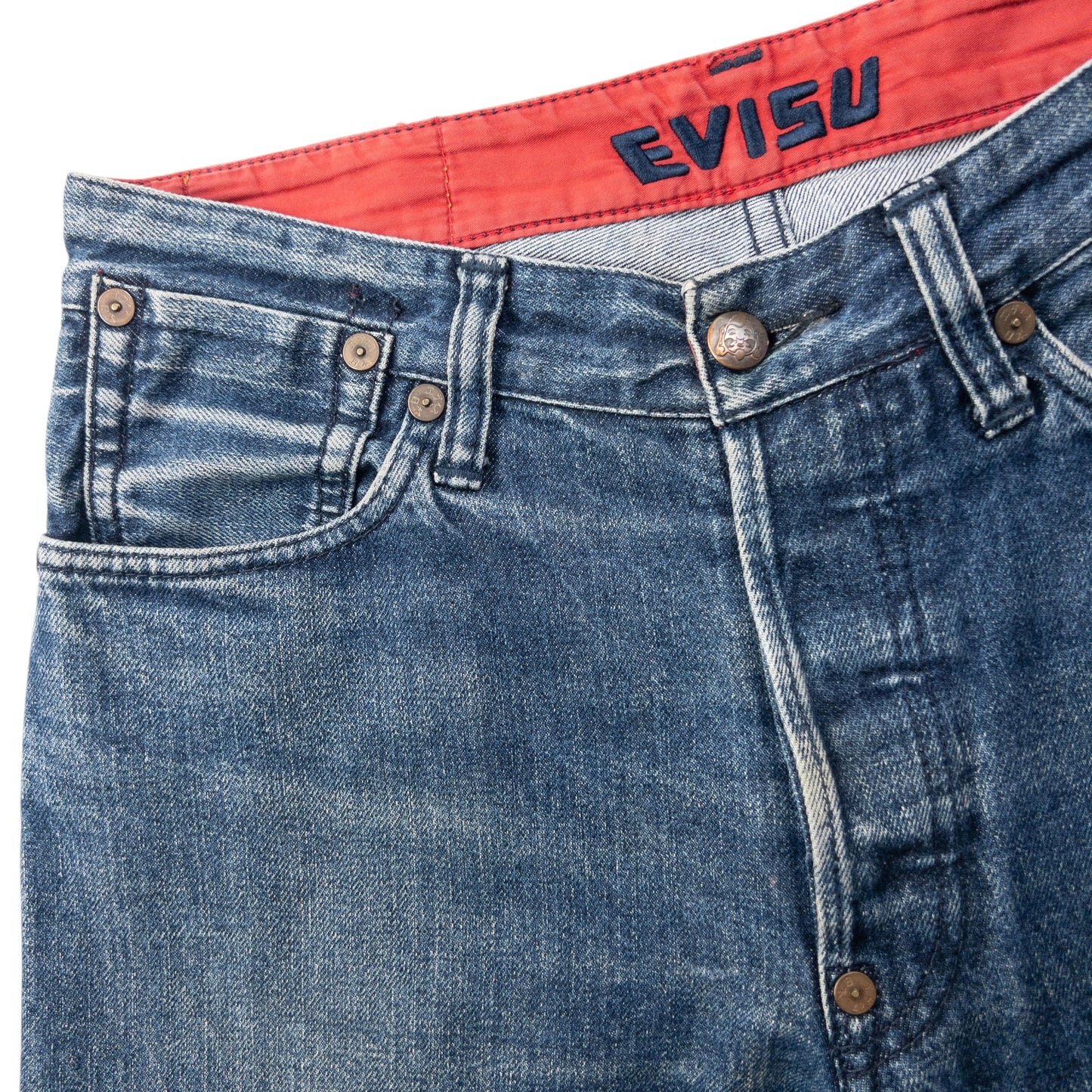 Vintage 2000s Evisu Embossed Double Gull Japanese Denim Jeans Size W30