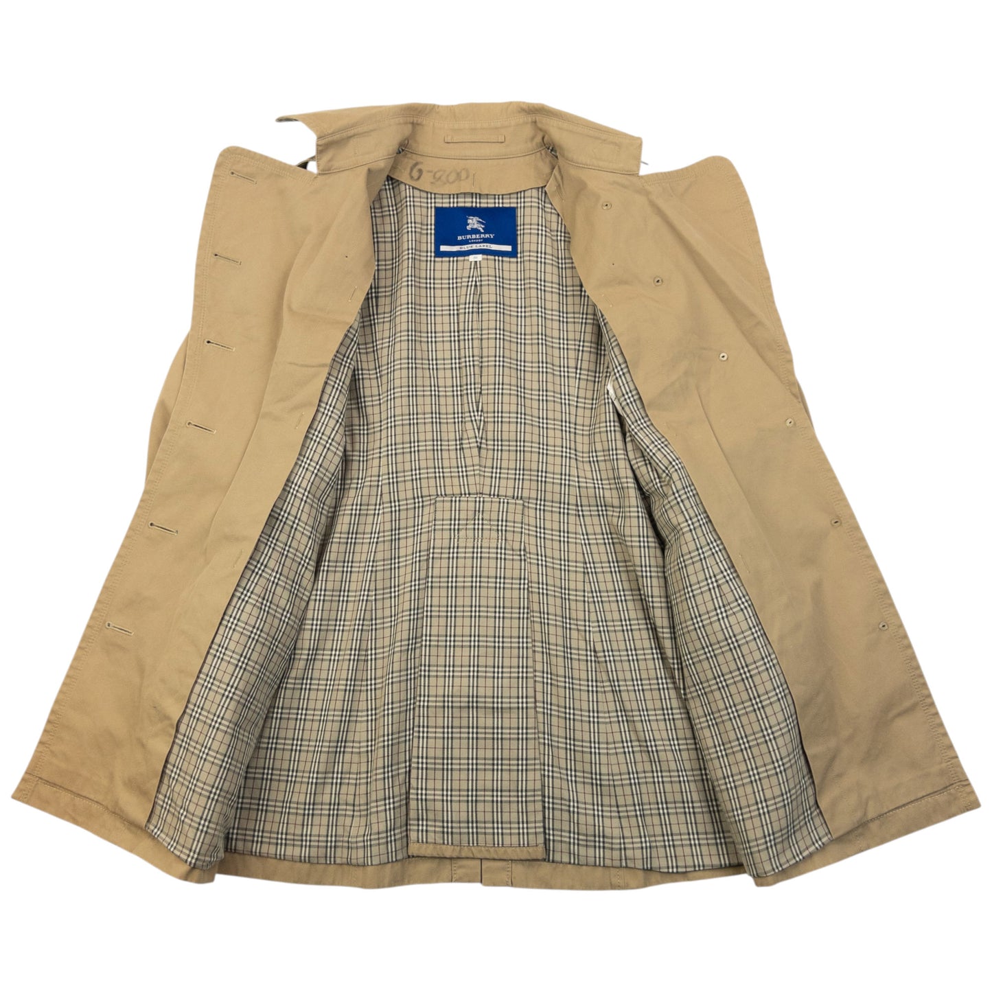 Vintage 2000s Burberry Blue Label Nova Check Lined Trench Jacket Womens Size S