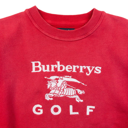 Vintage 90s Burberry Golf Embroidered Sweatshirt Womens Size M