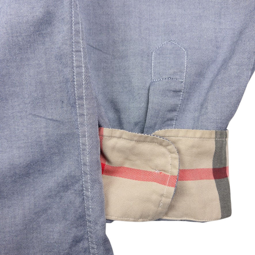 Vintage Burberry Nova Check Cuff Long Sleeve Button Up Shirt Size M