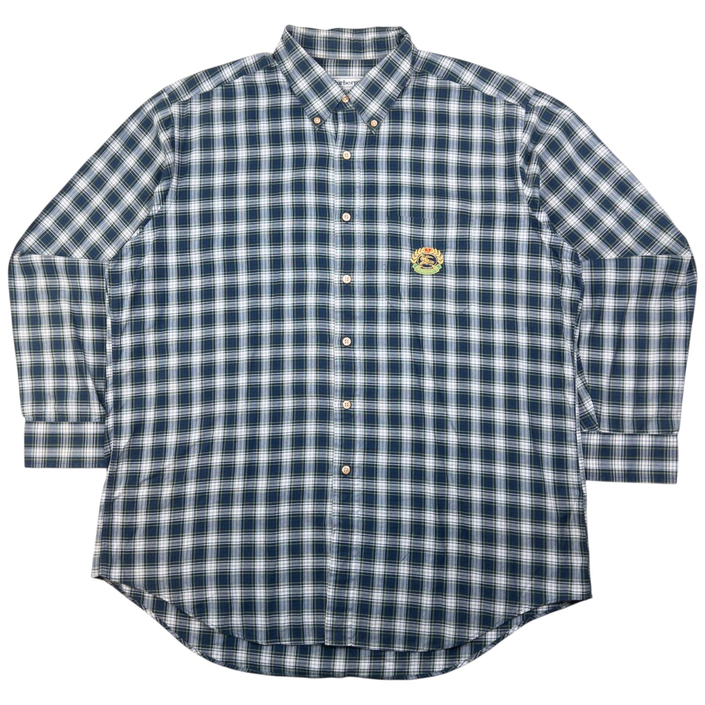 Vintage Burberry Nova Check Long Sleeve Button Up Shirt Size XL