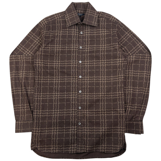 Vintage Burberry Nova Check Monogram Long Sleeve Button Up Shirt Size M
