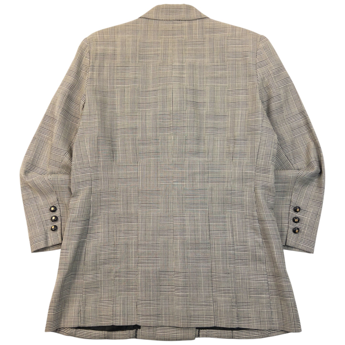 Vintage 90s Balenciaga Checkered Jacket & Skirt Suit Set Womens Size L