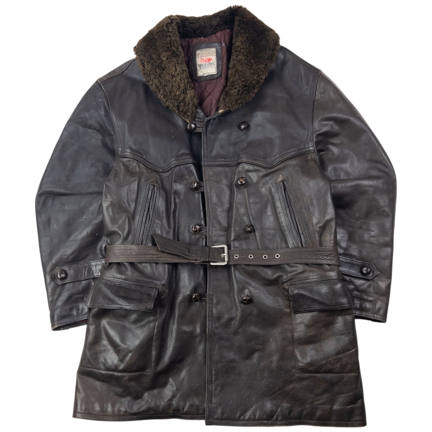 Vintage 80s Marithe + Francois Girbaud Millesimes Belt Waist Leather Jacket Size L