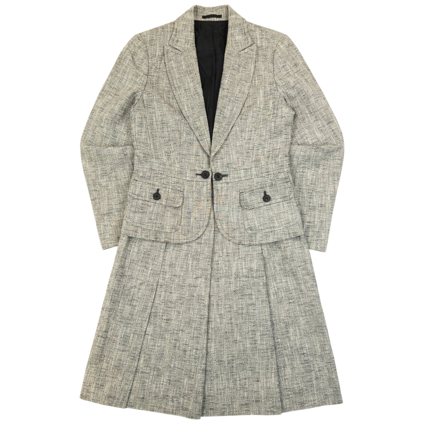 Vintage 2000s Burberry Jacket & Pleated Skirt Suit Set Womens Size M