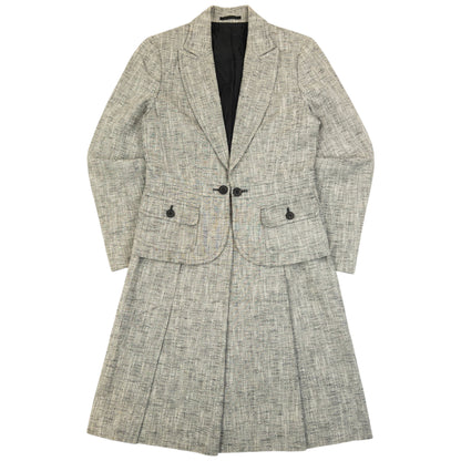 Vintage 2000s Burberry Jacket & Pleated Skirt Suit Set Womens Size M