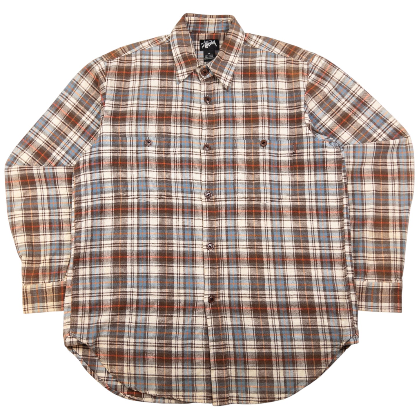 Vintage Stussy Checkered Long Sleeve Button Up Shirt Size M