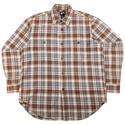 Vintage Stussy Checkered Long Sleeve Button Up Shirt Size M
