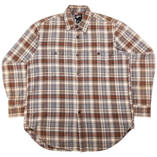 Vintage Stussy Checkered Long Sleeve Button Up Shirt Size M