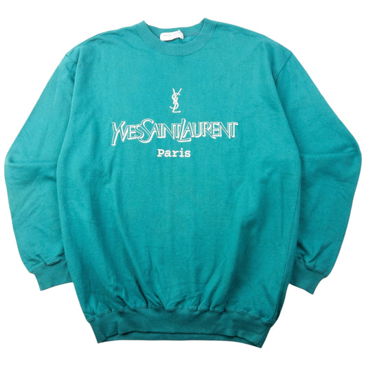 Vintage 90s YSL Yves Saint Laurent Paris Embroidered Sweatshirt Size S