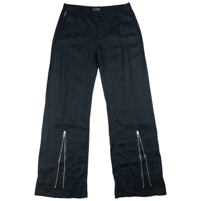 Vintage Armani Jeans Zip Detail Linen Trousers Size W31