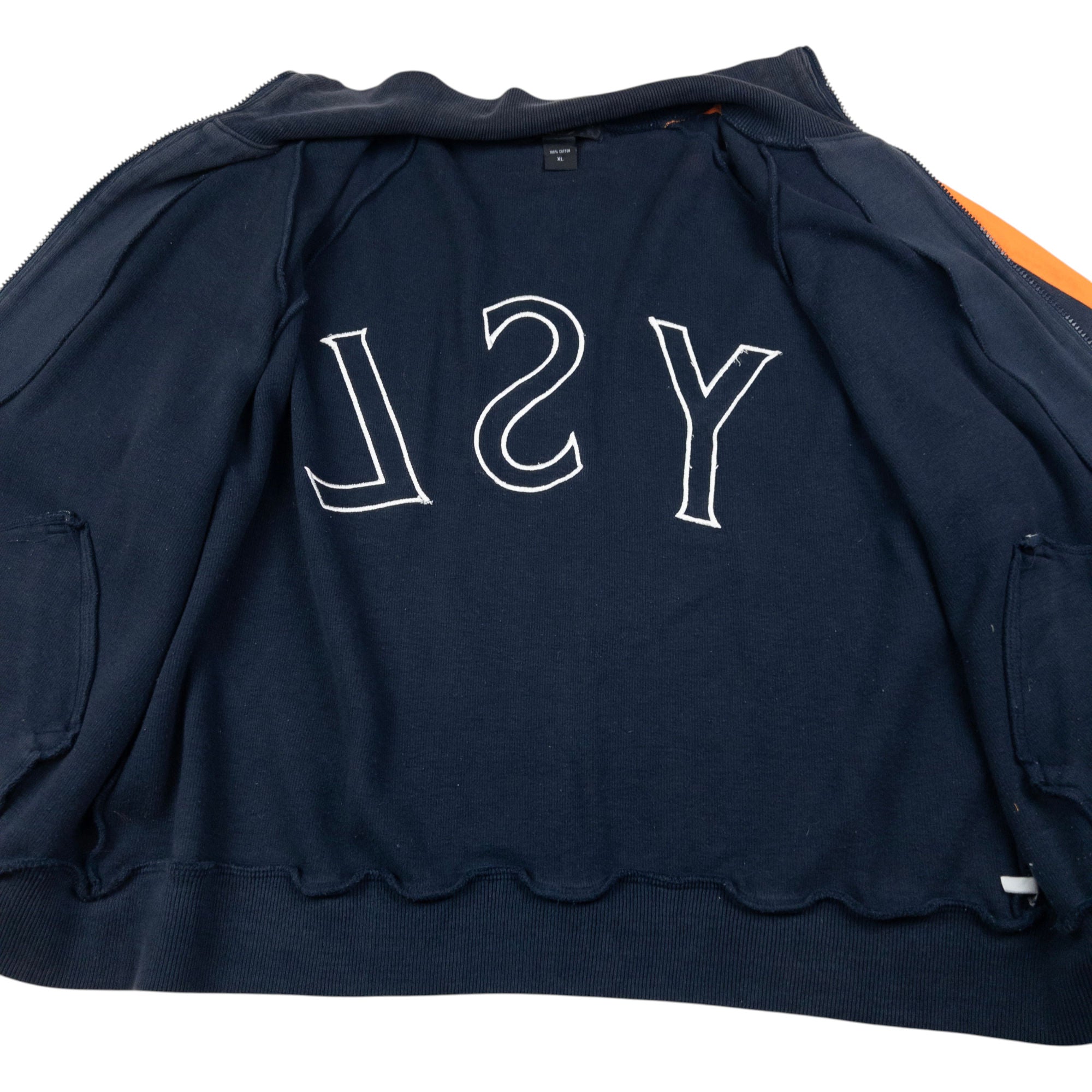 Vintage YSL Yves Saint Laurent Zip Up Sweatshirt Size XL