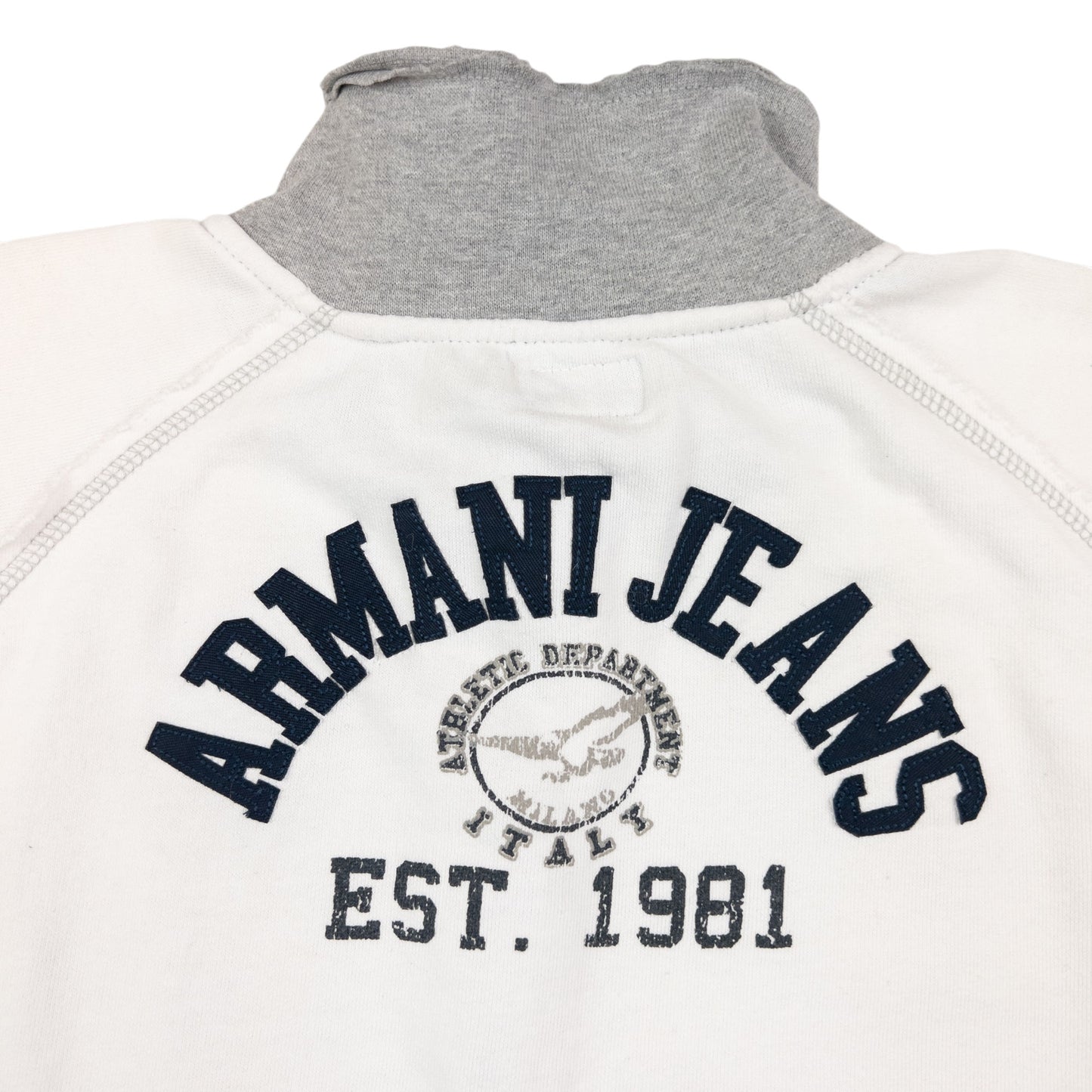Vintage Armani Jeans Q Zip Sweatshirt Size XL
