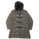 Vintage 90s Burberry Fur Hood Nova Check Wool Duffle Jacket Womens Size M