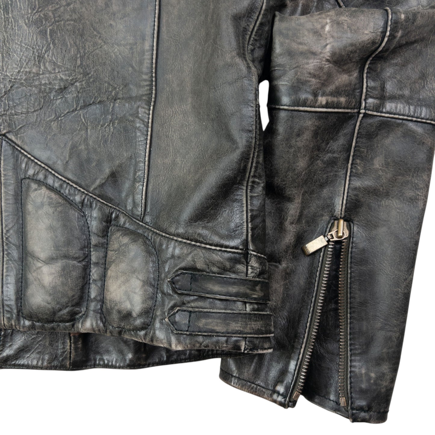 Vintage 90s Hugo Boss Zip Up Leather Jacket Size S