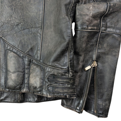 Vintage 90s Hugo Boss Zip Up Leather Jacket Size S