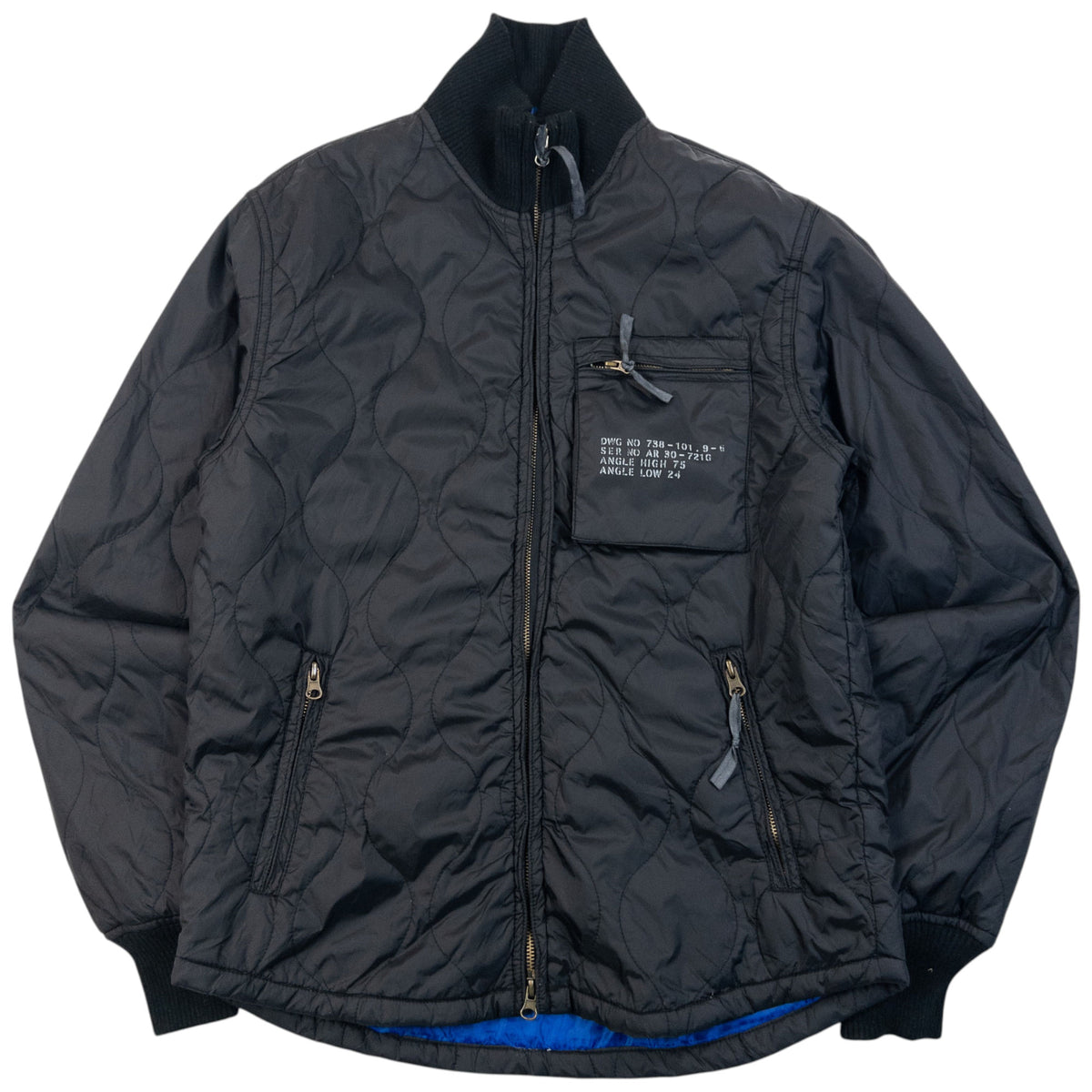 Vintage 2000s PPFM Zip Up Quilted Jacket in black, padded lining