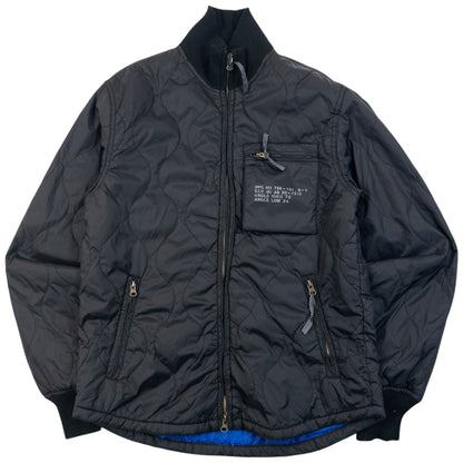 Vintage 2000s PPFM Zip Up Quilted Jacket in black, padded lining