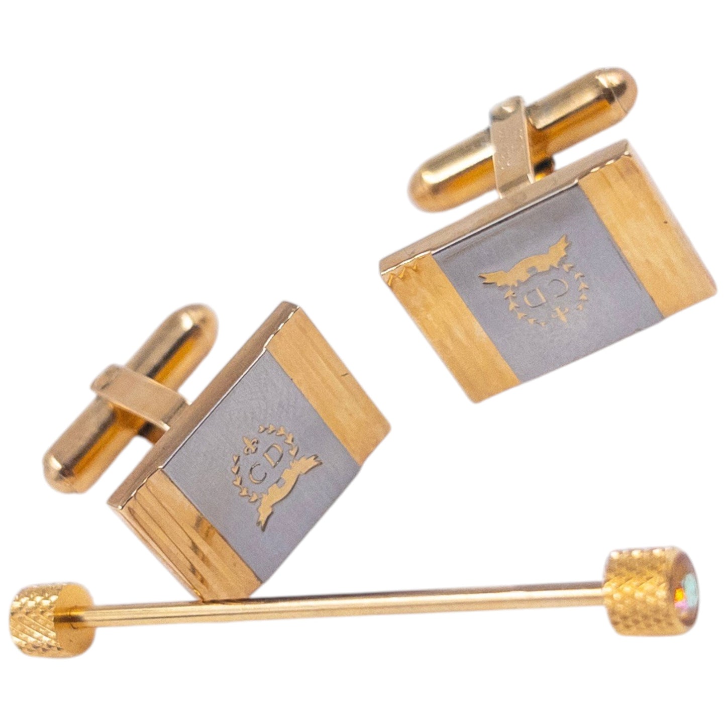 Vintage Dior Cuff Links & Tie Pin Set