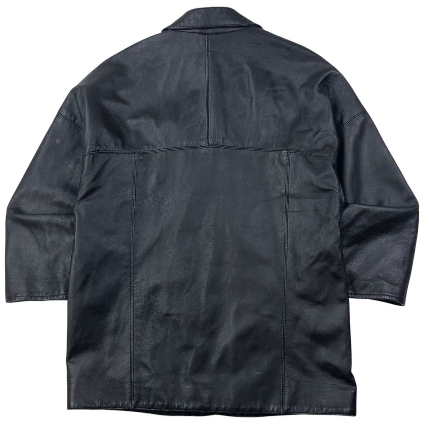 Vintage 90s Burberry Nova Check Lined Leather Jacket Size M