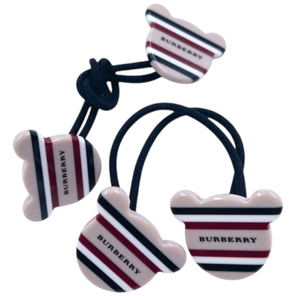 Vintage 2000s Burberry Nova Stripe Bear Hair Ties
