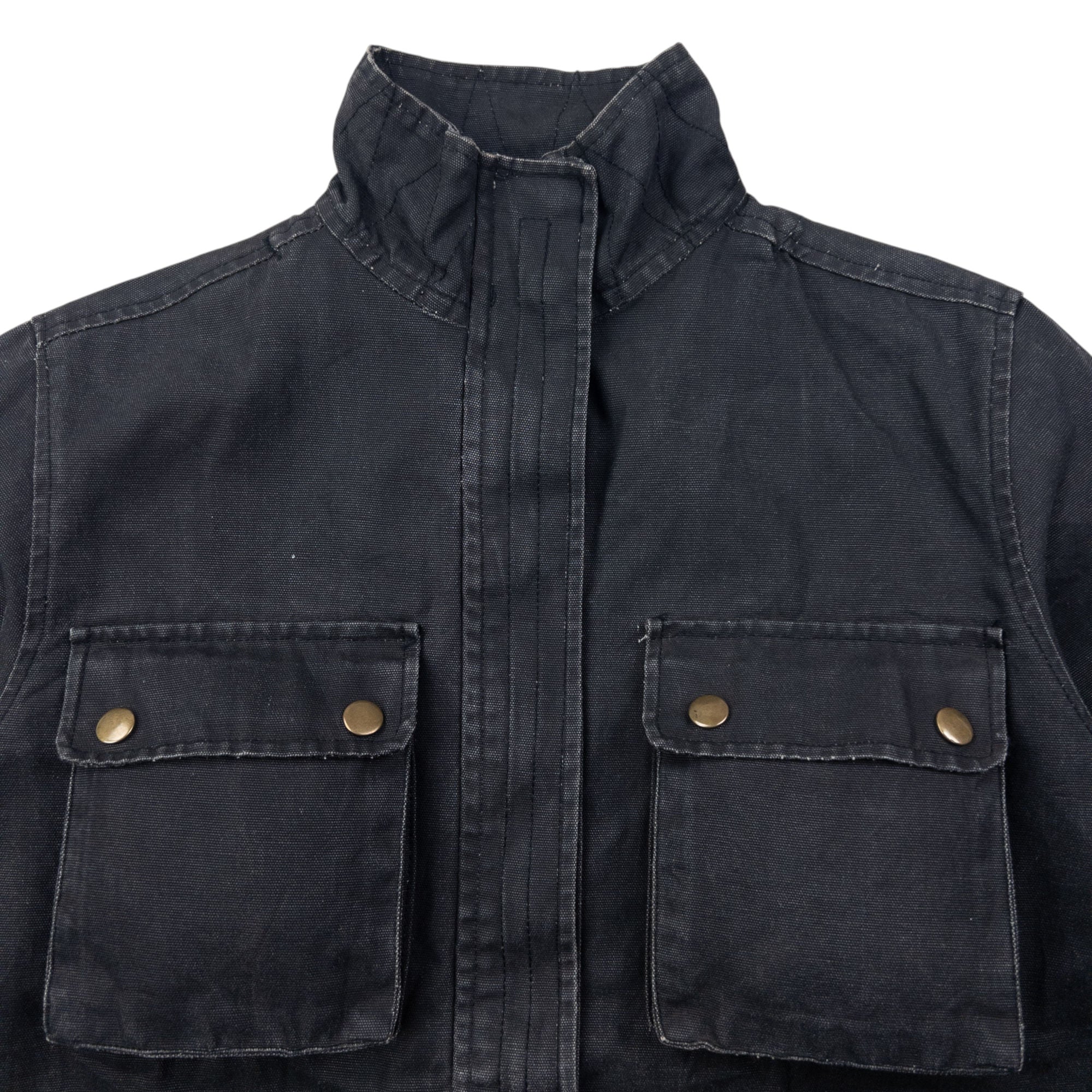 Vintage 2000s PPFM Zip Up Denim Cargo Jacket Size M