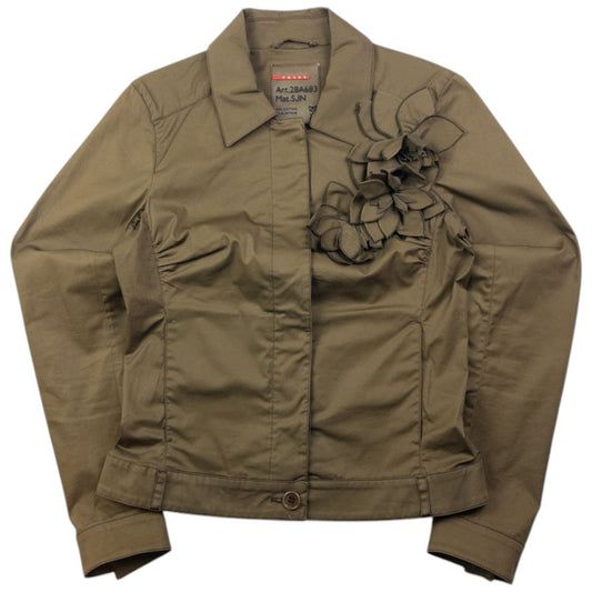 Vintage Prada Sport Floral Applique Jacket Womens Size S