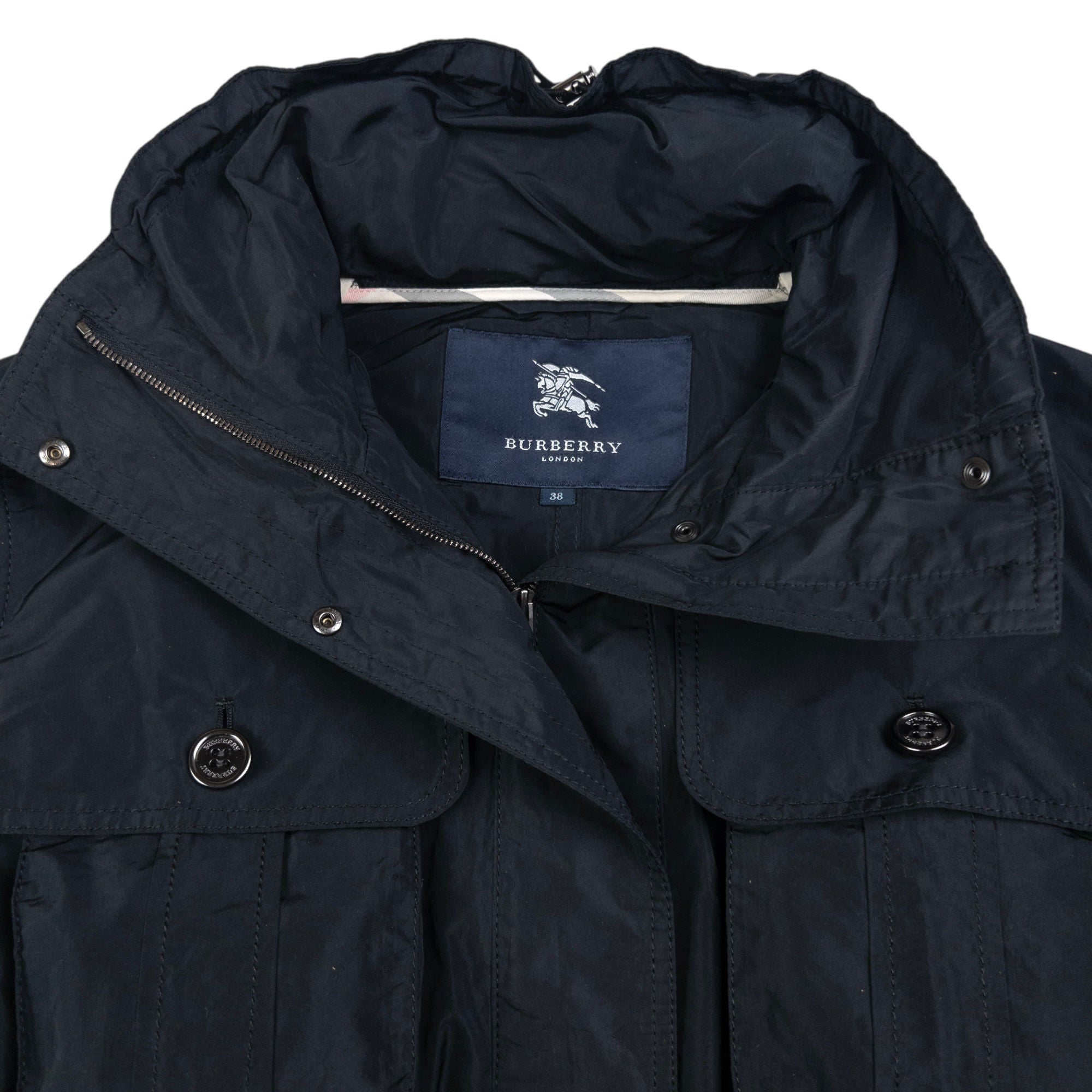 Vintage Burberry Convertible Belted Rain Jacket Womens Size M