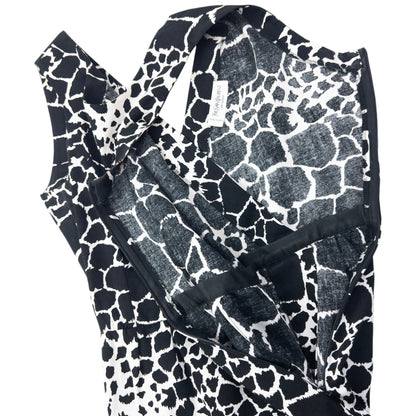 Vintage 80s YSL Yves Saint Laurent Giraffe Print Belt Waist Dress Womens Size L
