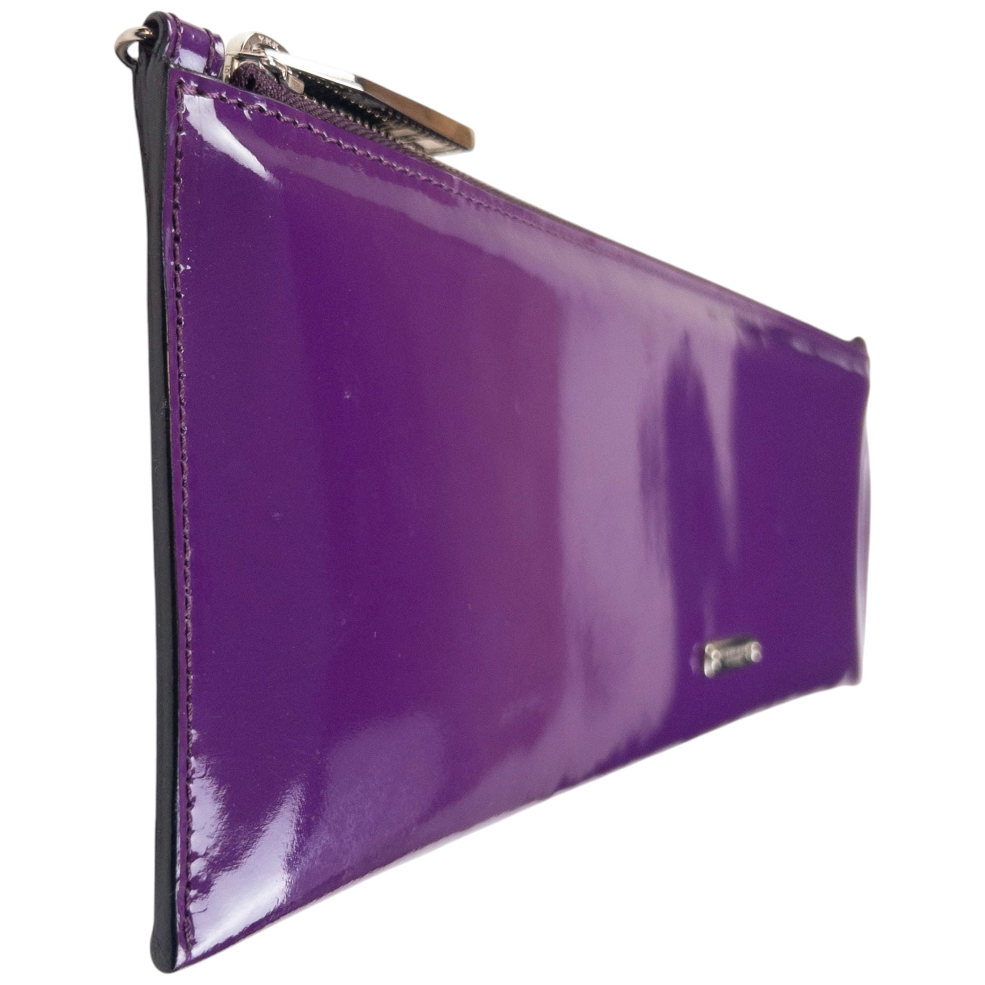 Vintage Burberry Patent Leather Clutch Shoulder Bag