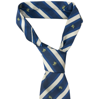 Vintage 2000s Burberry Monogram Striped Silk Tie