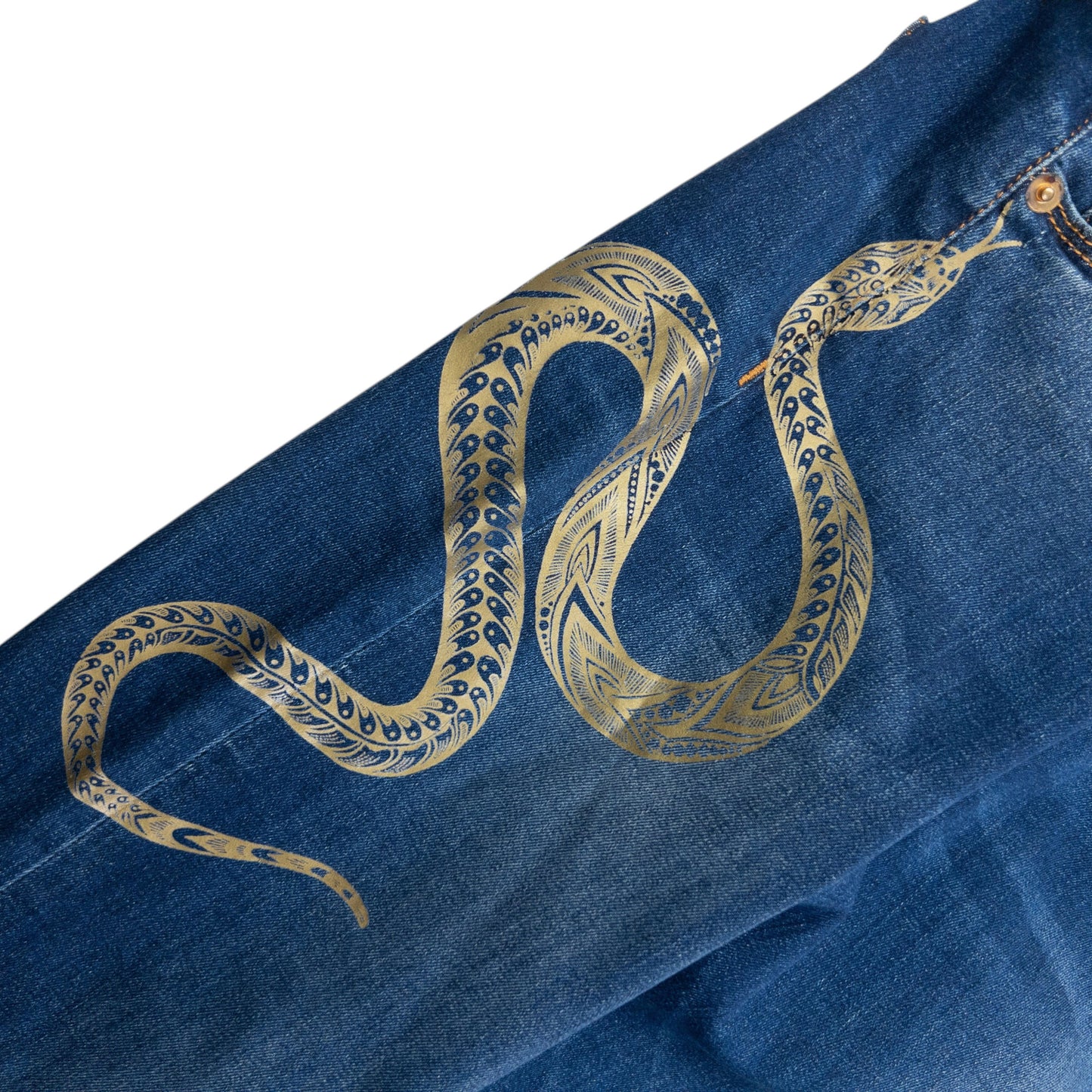 Vintage 2000s Roberto Cavalli Tribal Snake Skinny Jeans Womens Size W30