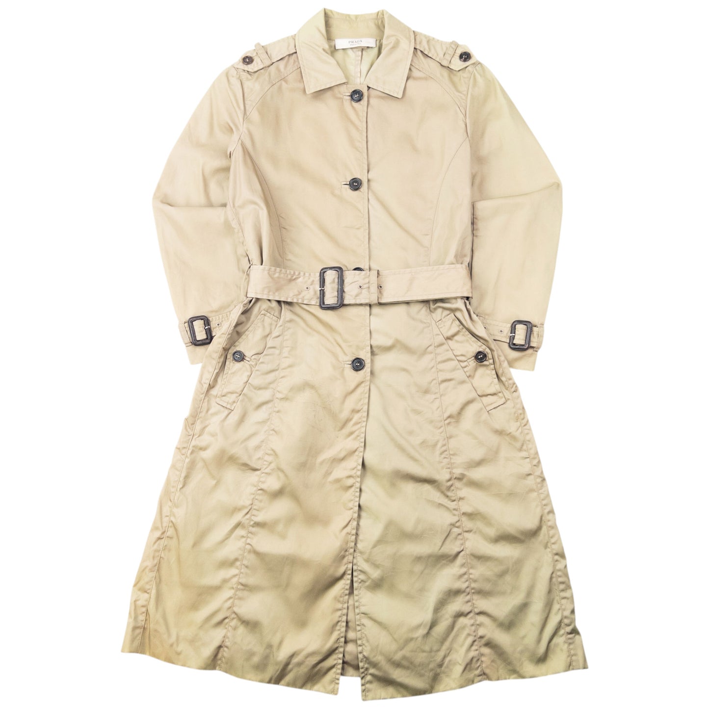 Vintage 2000s Prada Belt Waist Trench Jacket Womens Size M