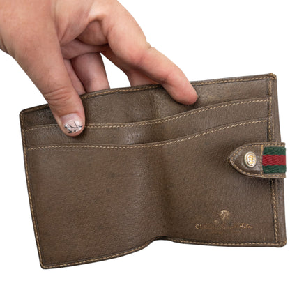 Vintage 80s Gucci Monogram Leather Wallet