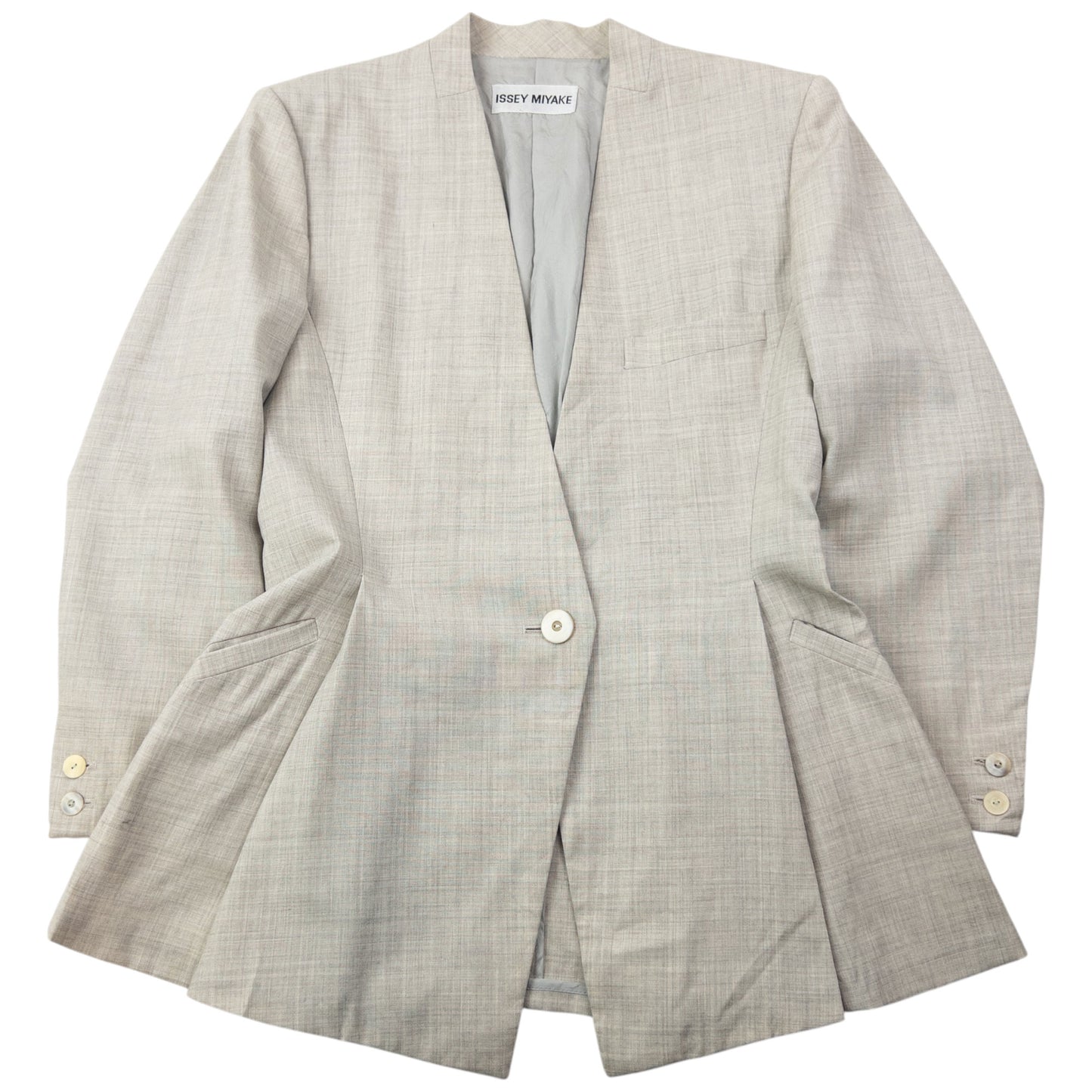 Vintage 90s Issey Miyake Pleated Jacket & Skirt Suit Set Womens Size M