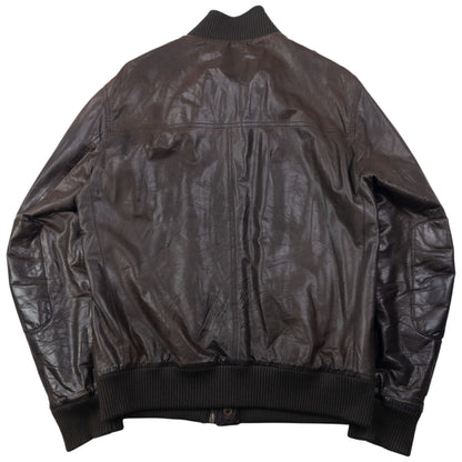 Vintage 2010 Prada Multi Pocket Leather Jacket Size L