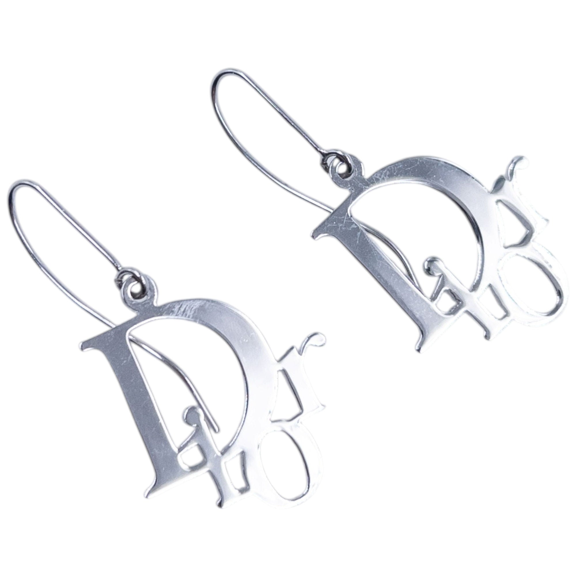 Vintage 2000s Dior Silver Logo Earrings