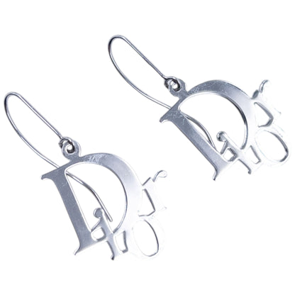 Vintage 2000s Dior Silver Logo Earrings